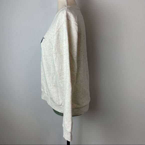 Vintage Levi’s White Confetti Crew Neck Pullover Cotton Sweatshirt size L - Picture 8 of 12